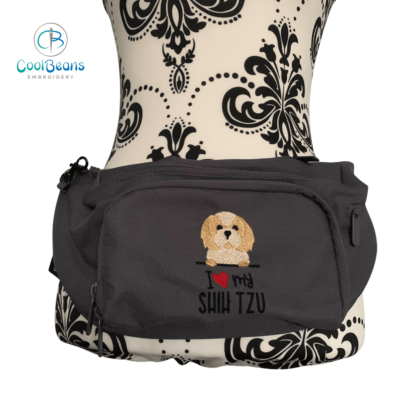 Dog Walking - I Love my Shih tzu - Belt Bag / 4 Zip Bumbag