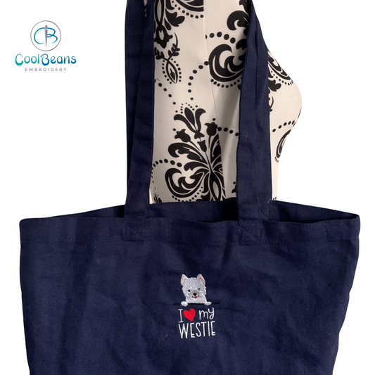 West Highland White Terrier Dog Tote / Shopper Bag - Personalised - Westie