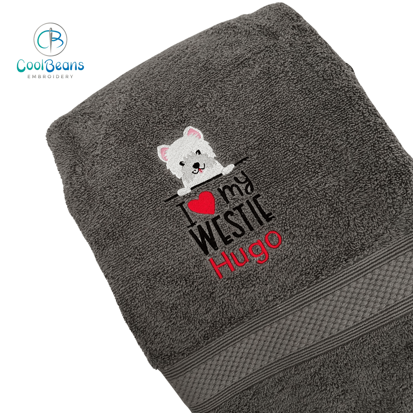 Dog Towels - Westie - Personalised - West Highland White Terrier