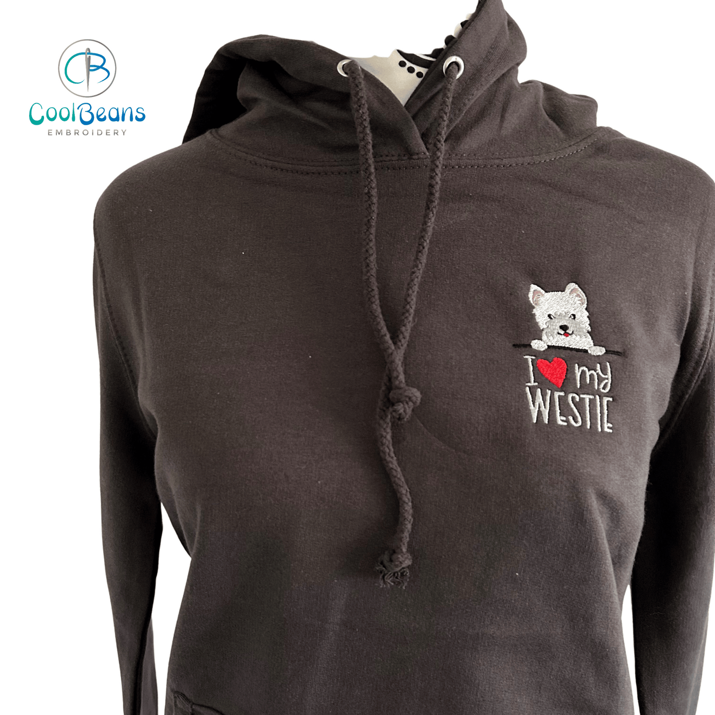 Westie Dog Embroidered Personalised Hoodie