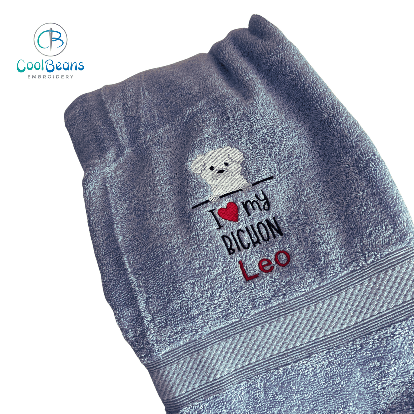 Dog Towels - I Love my Bichon - Personalised