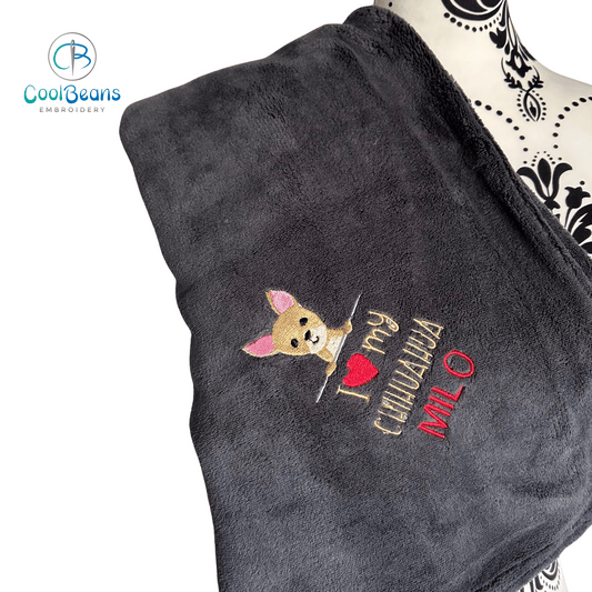 Pet Fleece Blanket - Chihuahua (Corner) - Personalised