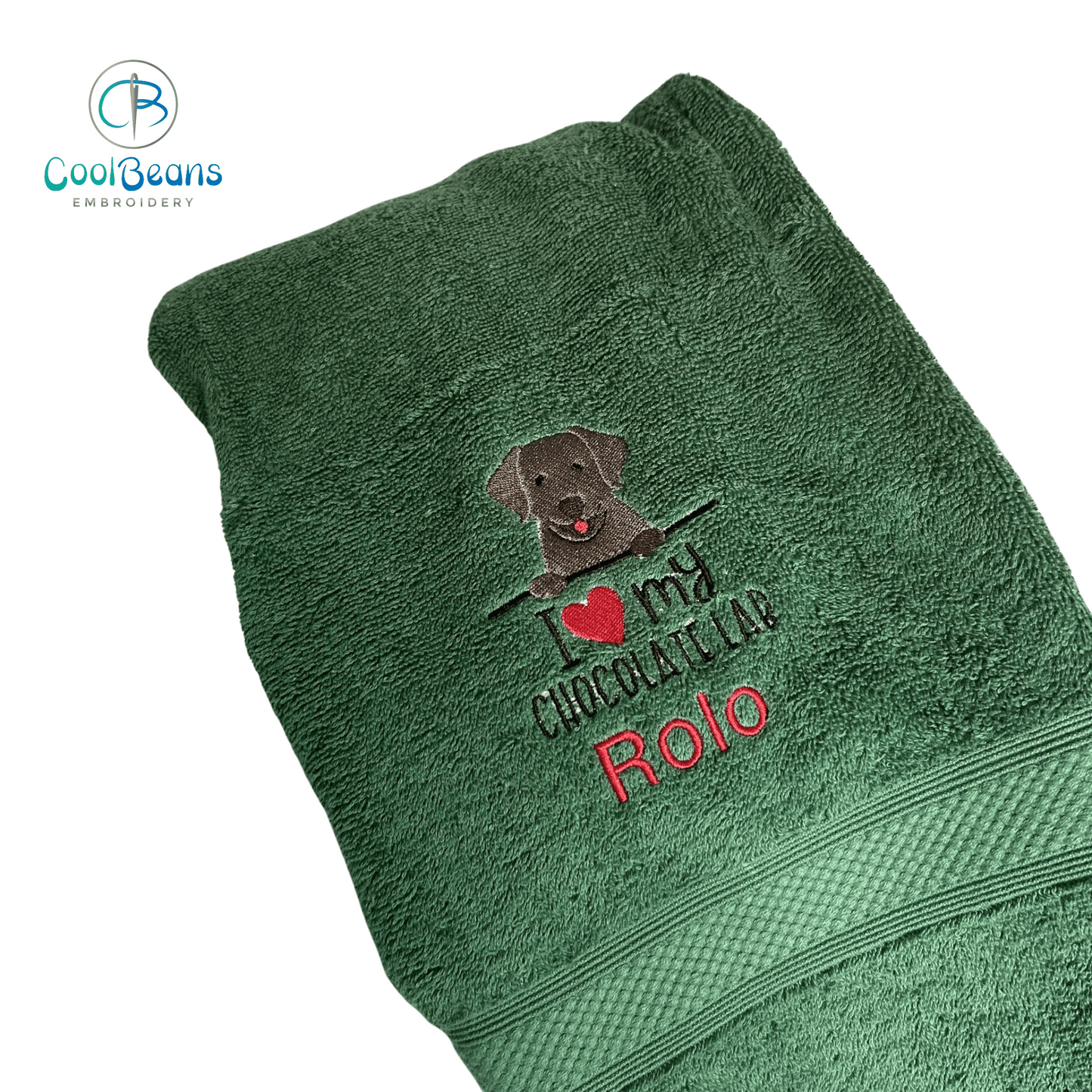 Dog Towels - Chocolate Labrador - Personalised