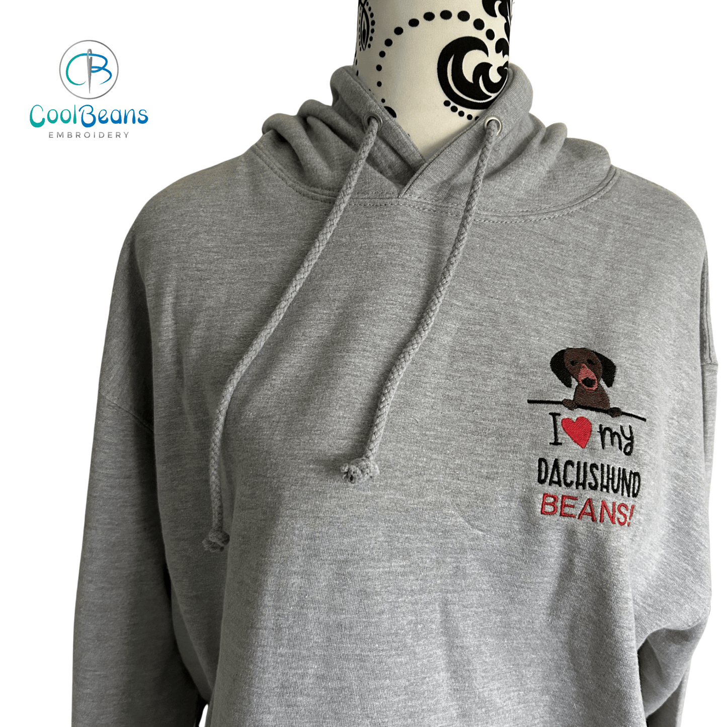 Dachshund Dog Embroidered Personalised Hoodie