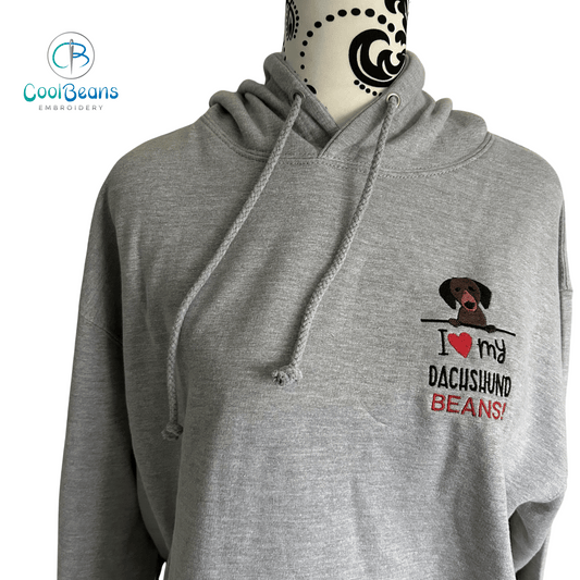 Dachshund Dog Embroidered Personalised Hoodie