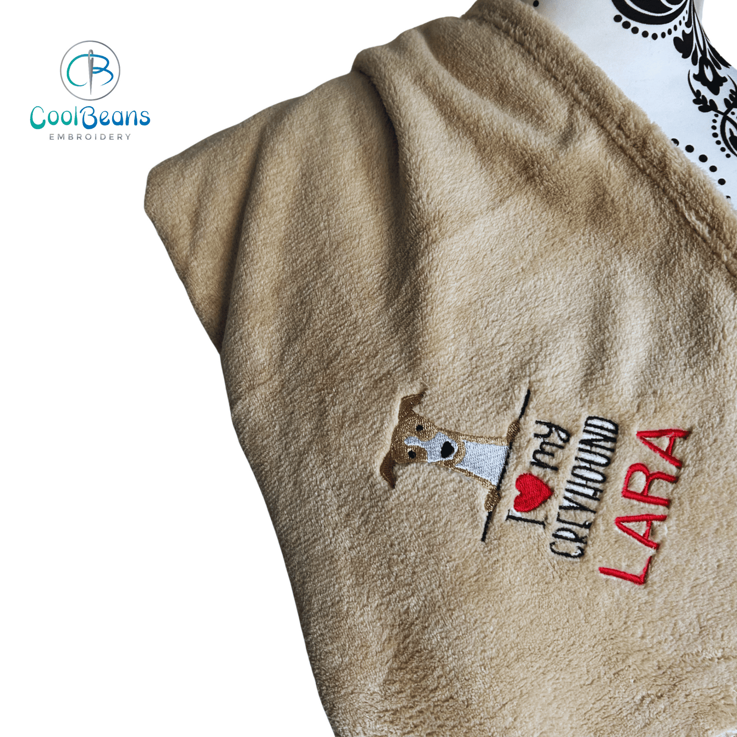 Pet Fleece Blanket - Greyhound (Corner) - Personalised