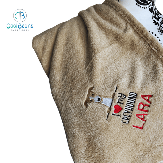 Pet Fleece Blanket - Greyhound (Corner) - Personalised