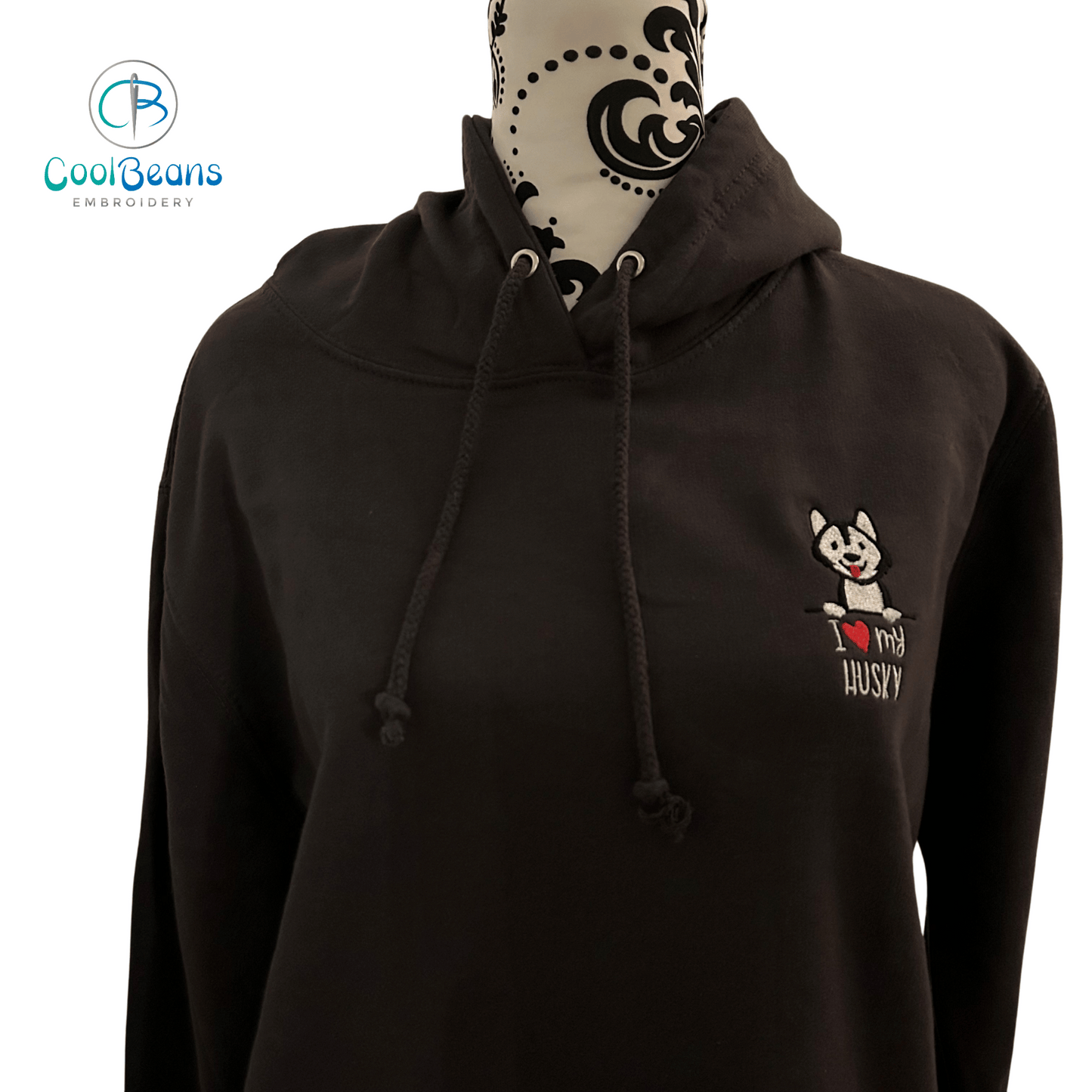Husky Dog Embroidered Personalised Hoodie