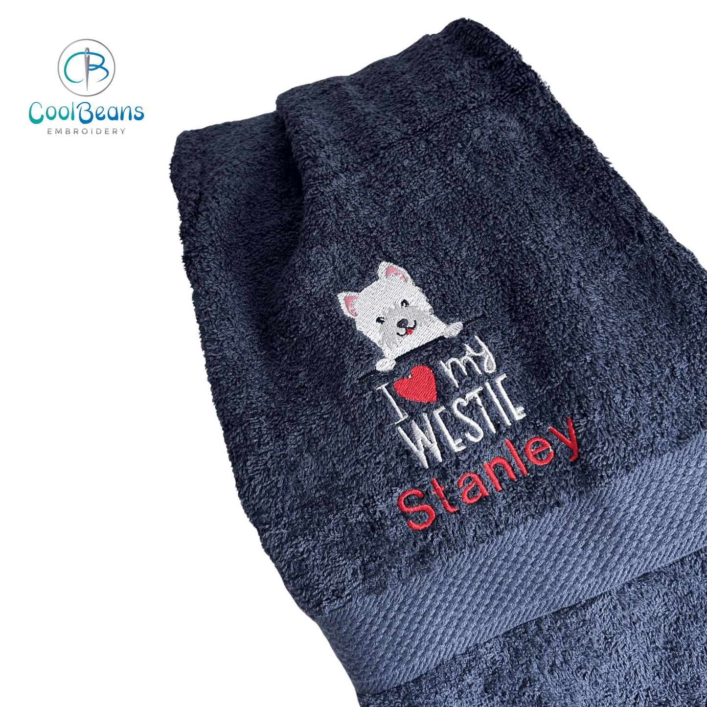 Dog Towels - Westie - Personalised - West Highland White Terrier