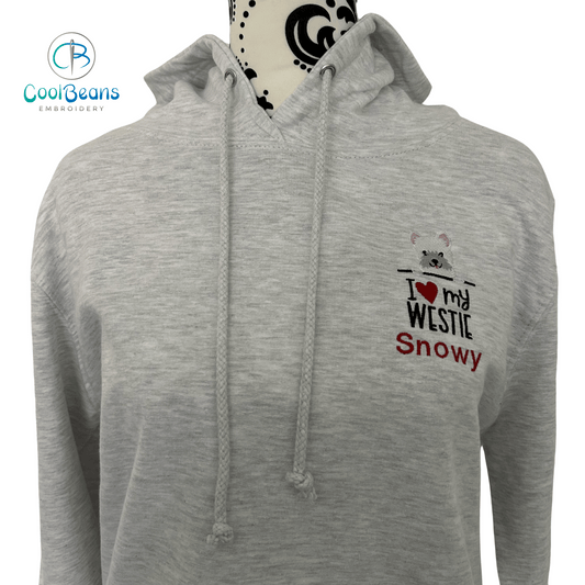 Westie Dog Embroidered Personalised Hoodie