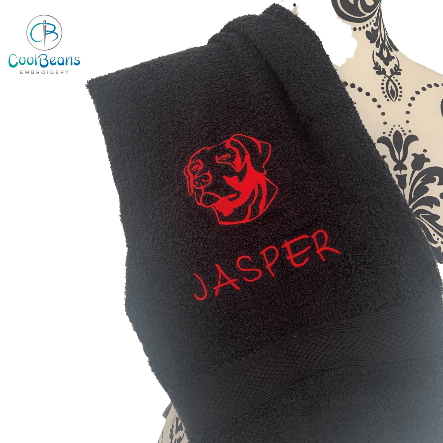 Dog Towels - Labrador Retriever - Personalised - Cool Beans Embroidery & Personalisation