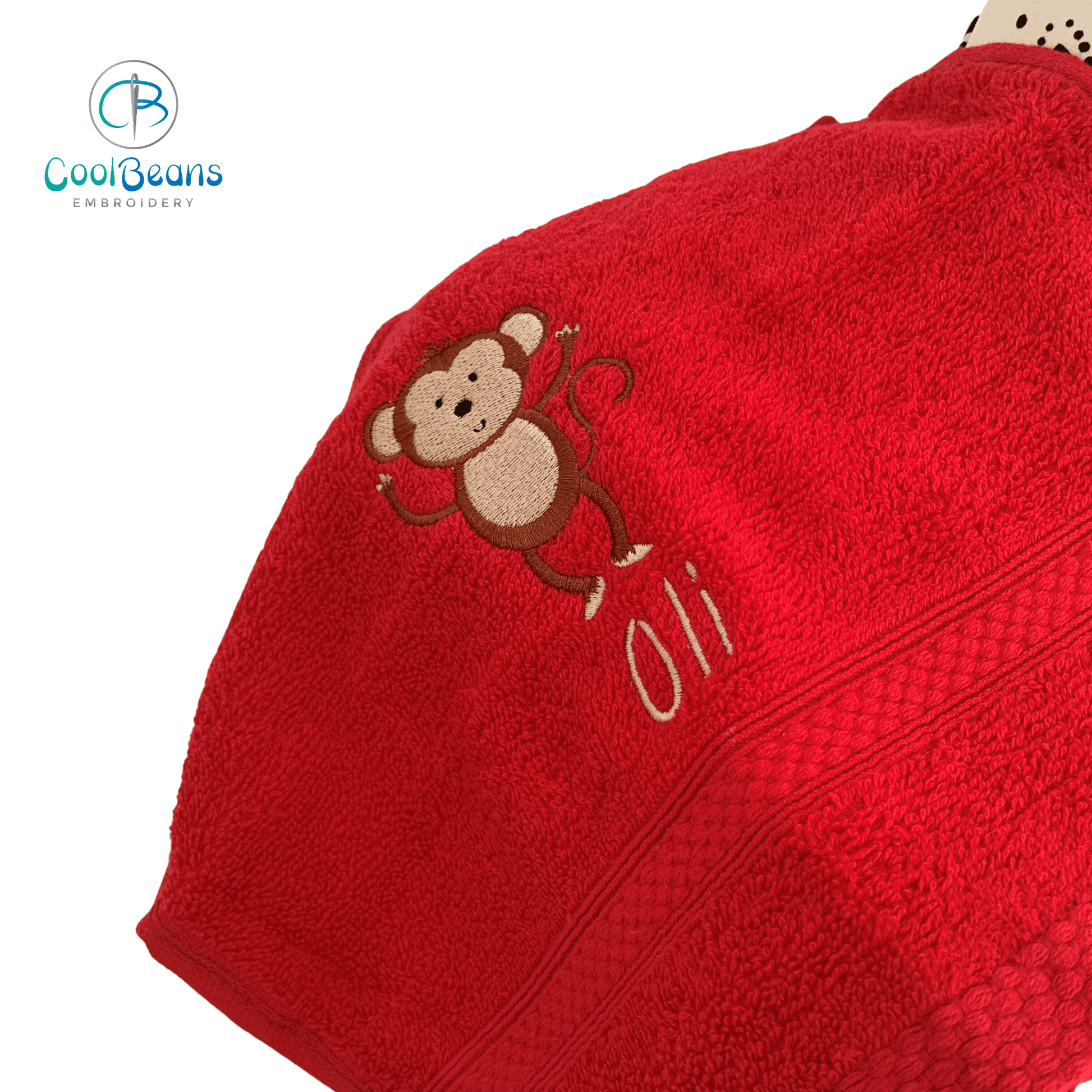 Monkey Waving Towels - Personalised - Cool Beans Embroidery & Personalisation