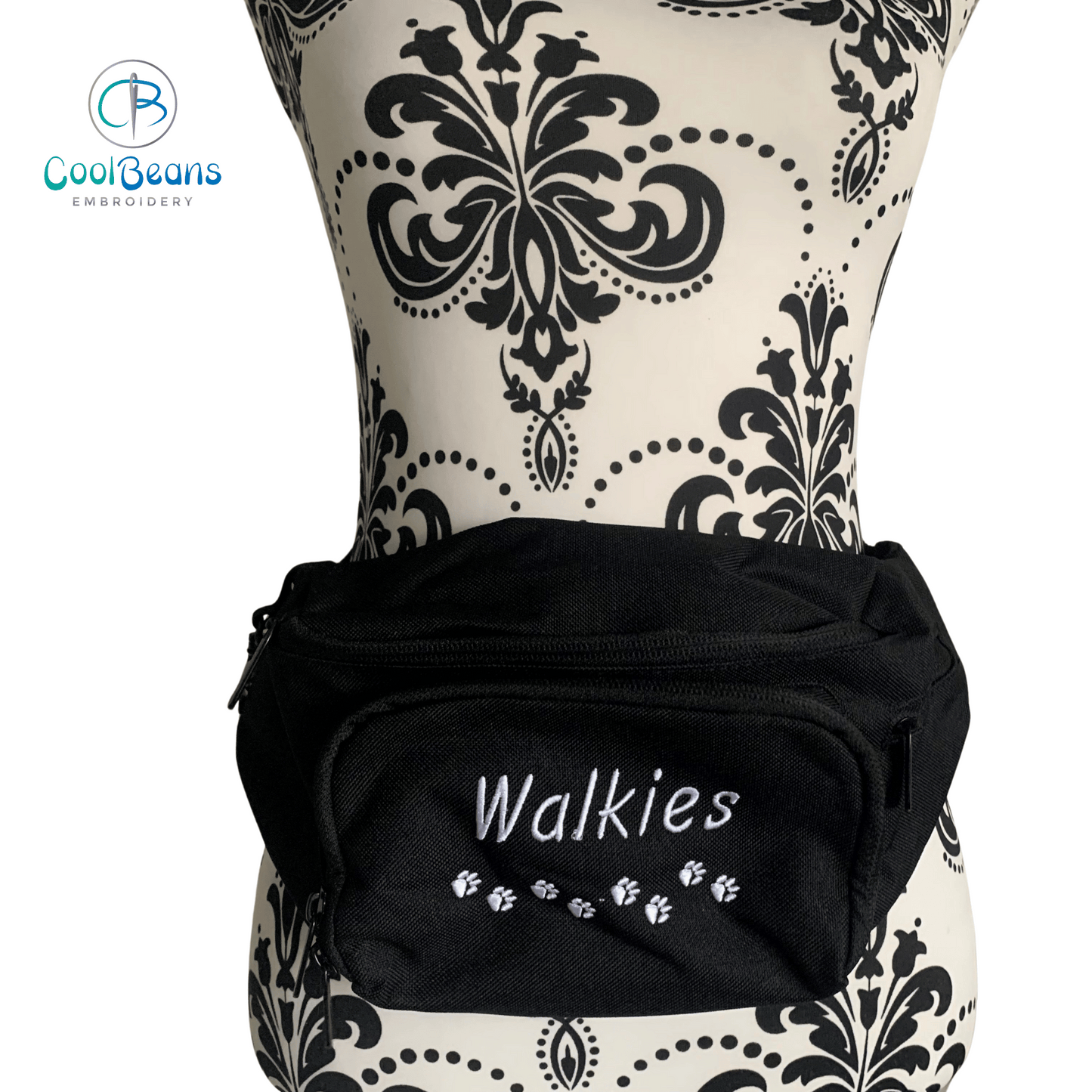 Dog Walking - Mini Paws Belt Bag / 4 Zip Bumbag - Personalised