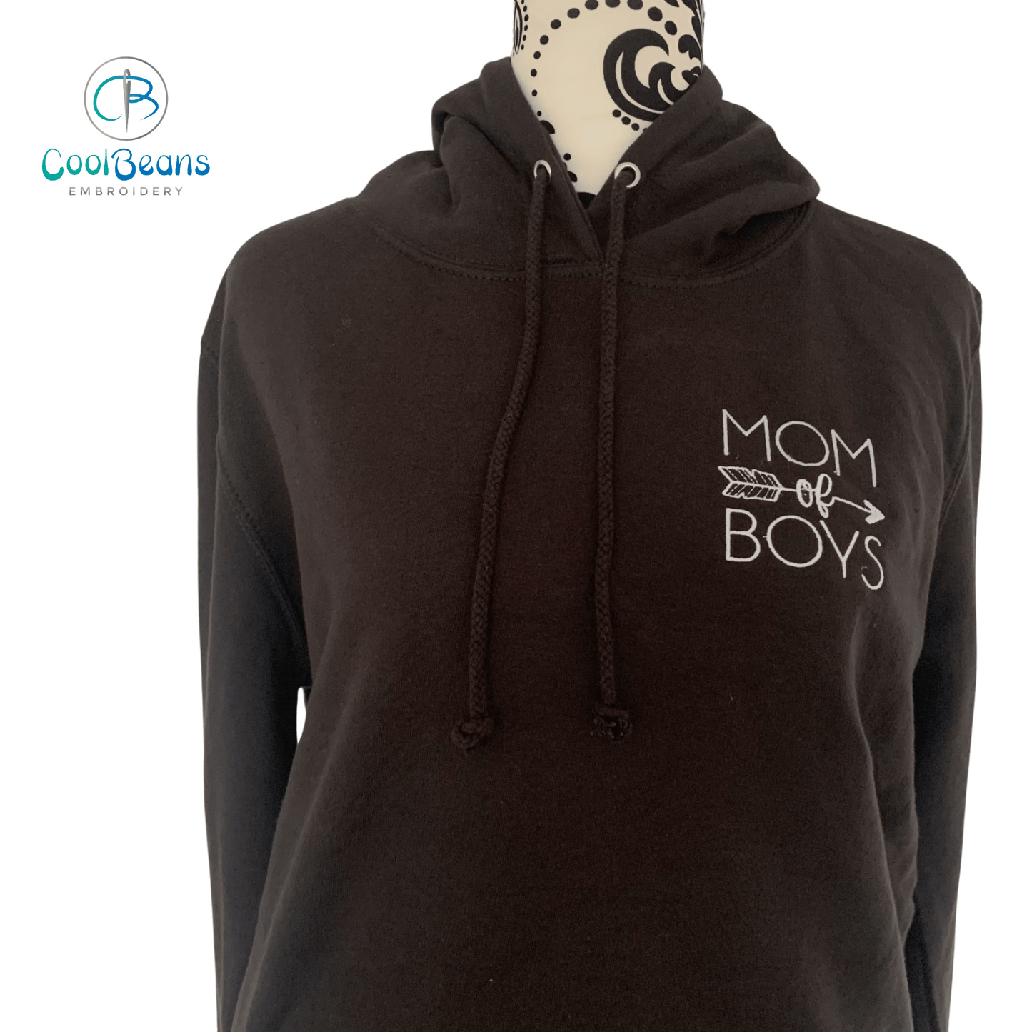 Mom of Boys Embroidered Personalised Hoodie