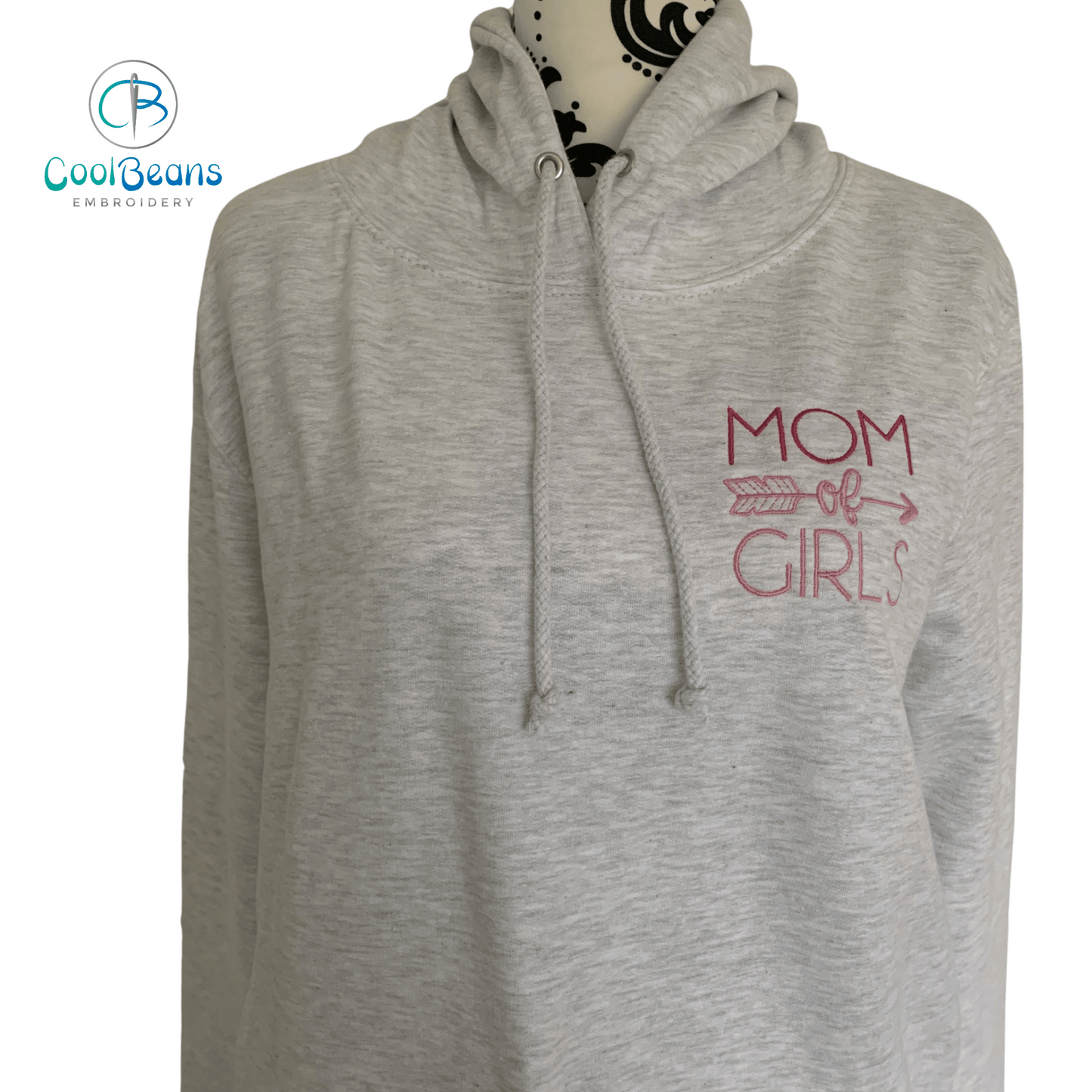 Mom of Girls Embroidered Personalised Hoodie