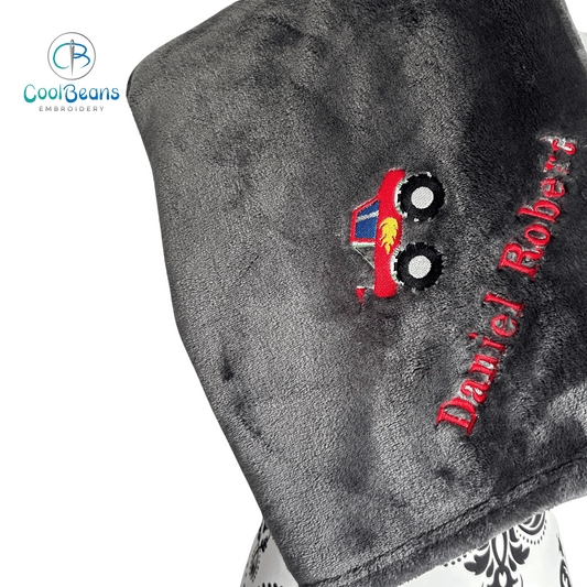 Monster Truck - Kids Large Fleece Blanket - Personalised