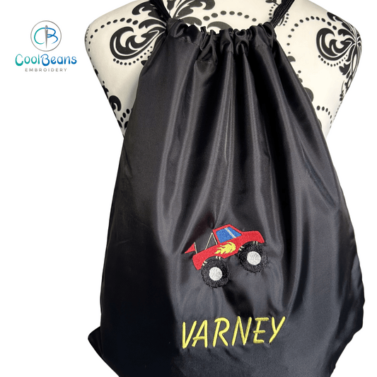 Monster Truck Drawstring Gym Bag - Personalised