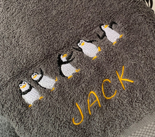 Penguins Dancing - Baby Bubble Blanket - Personalised - Cool Beans Embroidery & Personalisation