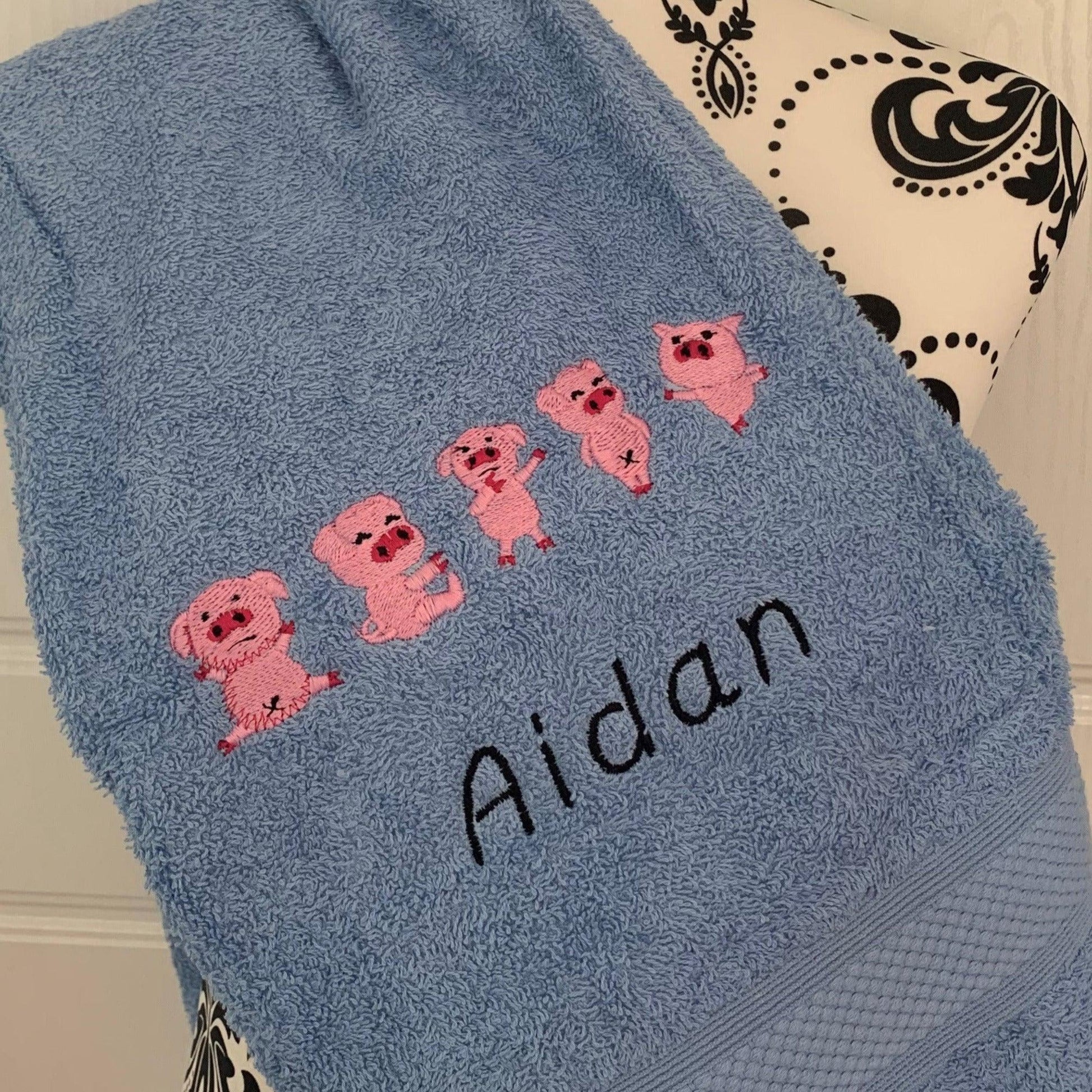Pigs Towels - Personalised - Cool Beans Embroidery & Personalisation