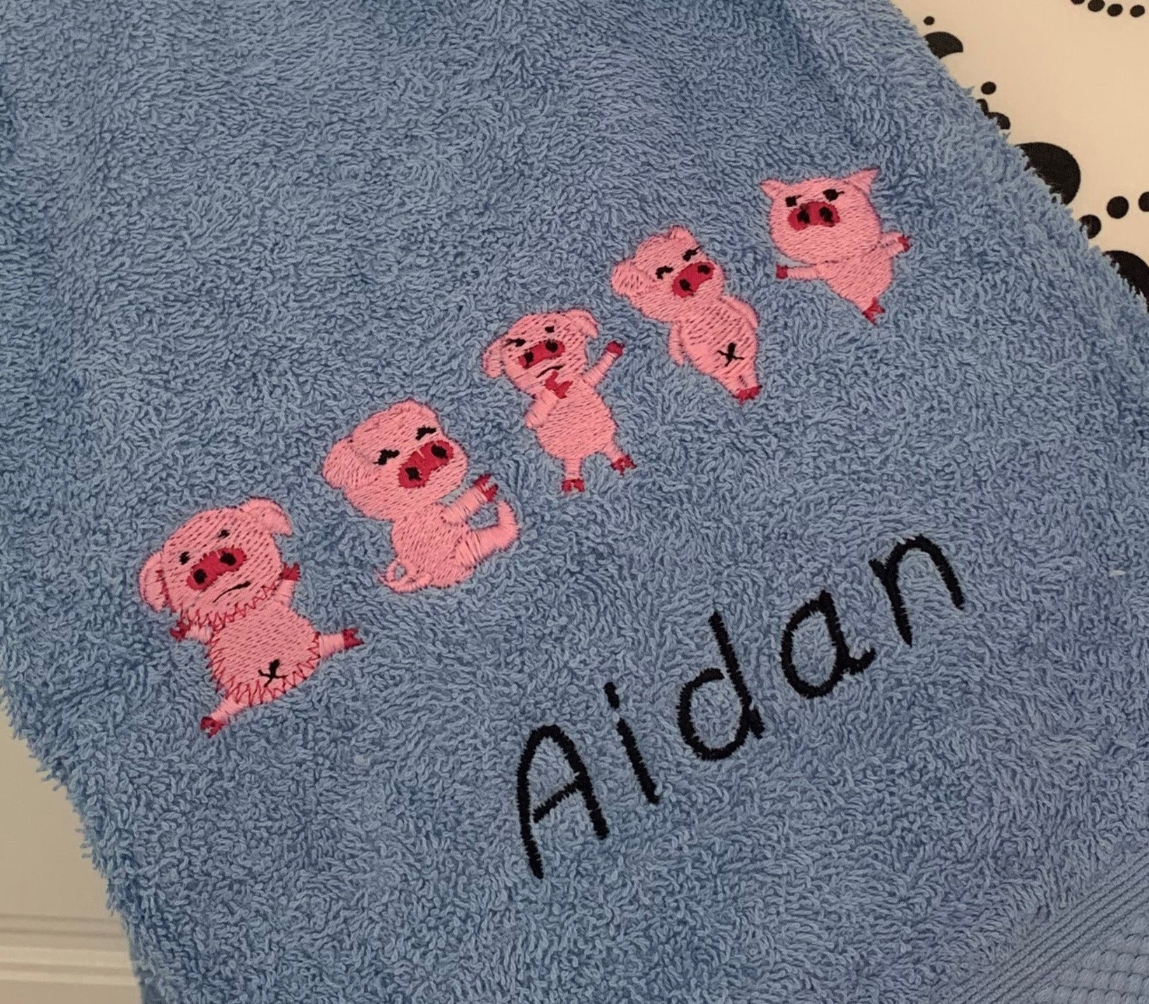 Pigs - Baby Bubble Blanket - Personalised - Cool Beans Embroidery & Personalisation