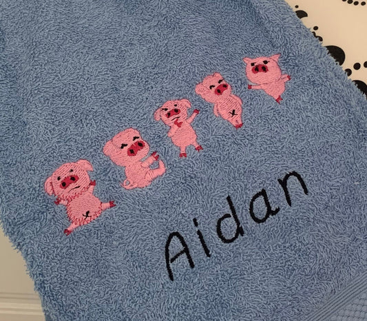 Pigs - Baby Bubble Blanket - Personalised - Cool Beans Embroidery & Personalisation