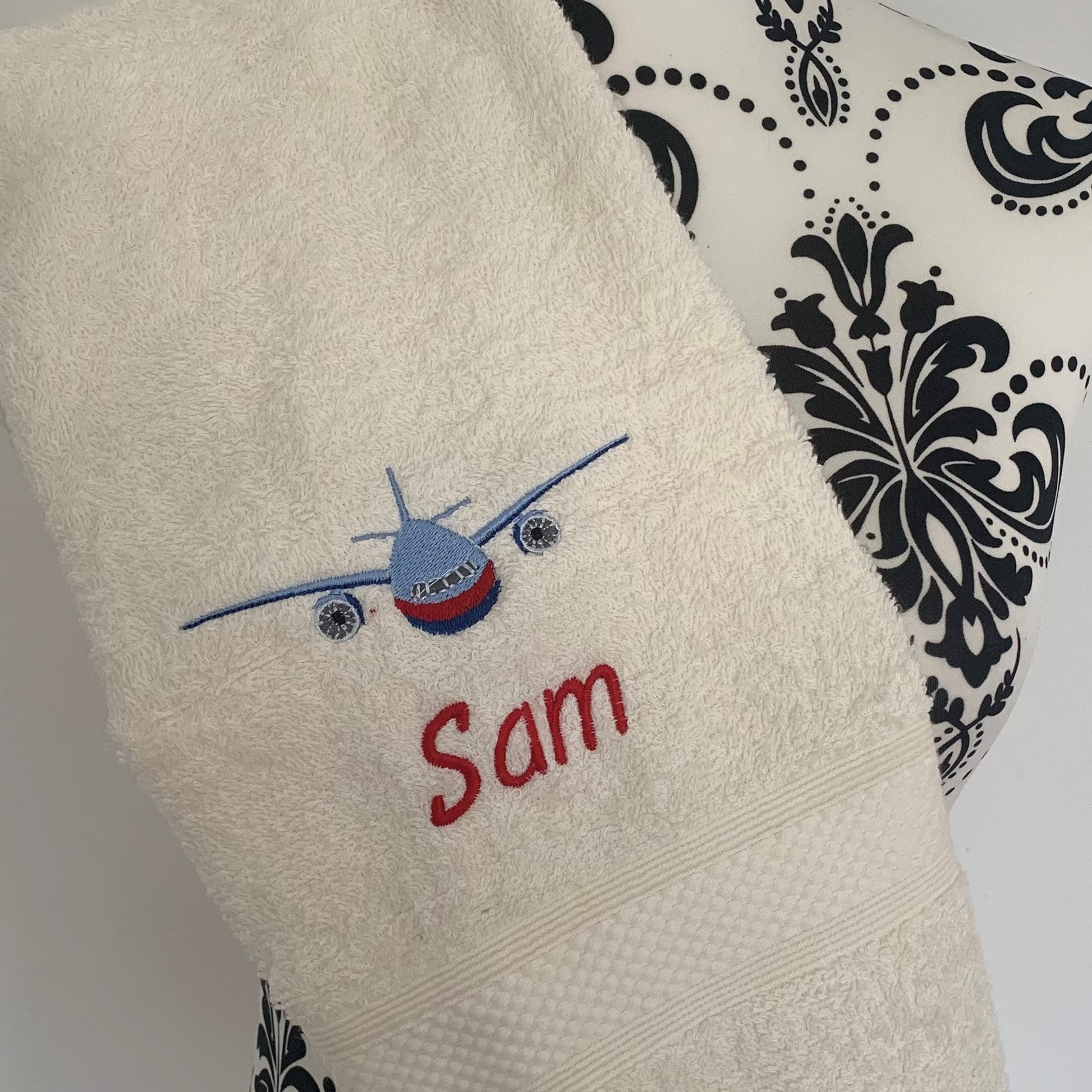 Plane - Aeroplane Towels - Personalised - Cool Beans Embroidery & Personalisation