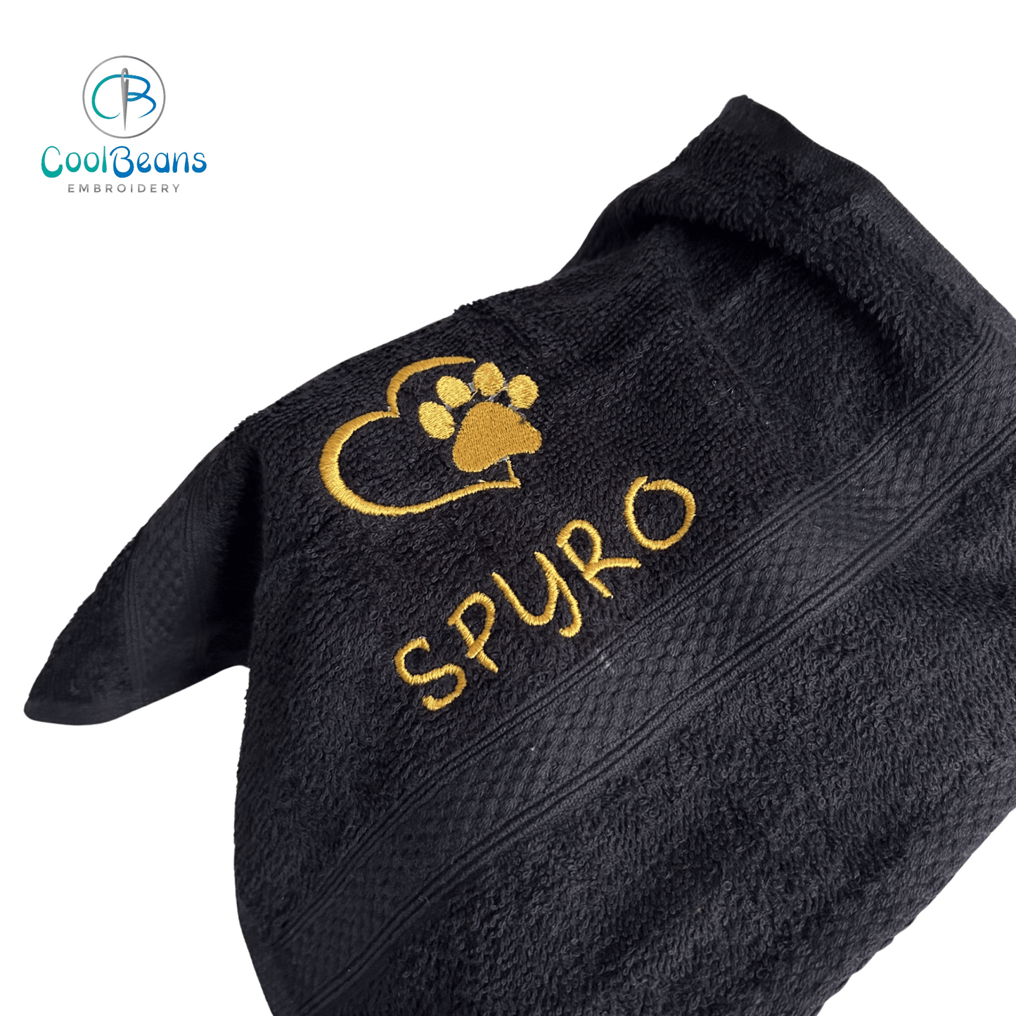Dog Towels - Paw in Heart - Personalised
