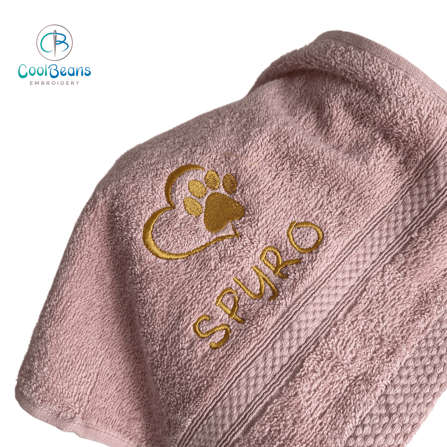 Dog Towels - Paw in Heart - Personalised
