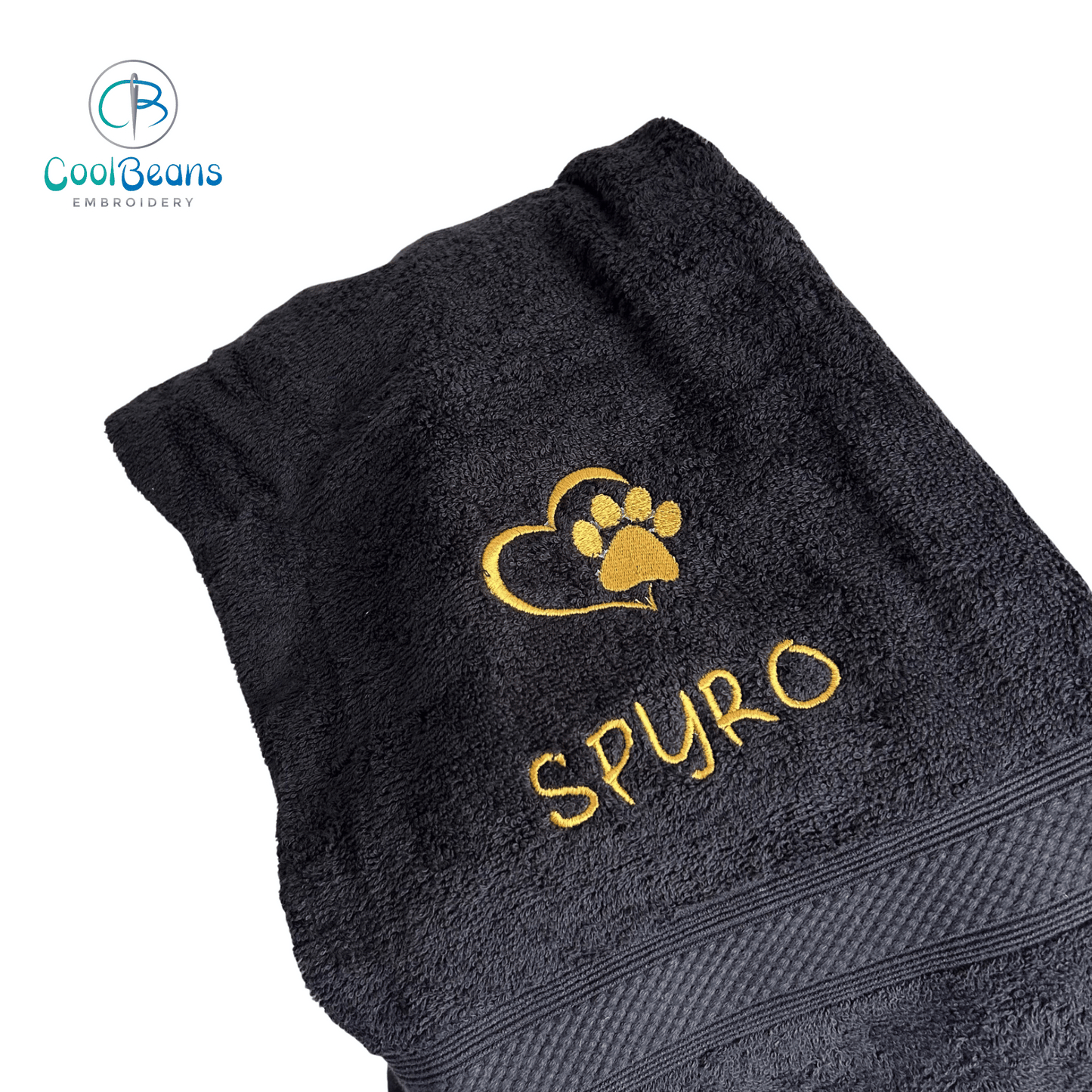 Dog Towels - Paw in Heart - Personalised