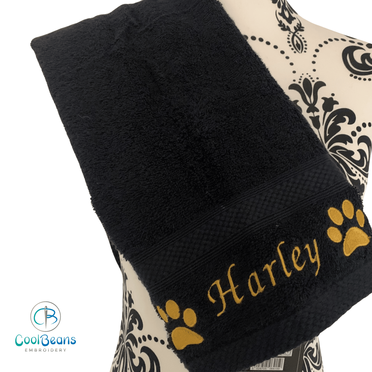 Dog Towels - Paws Side - Personalised - Font D