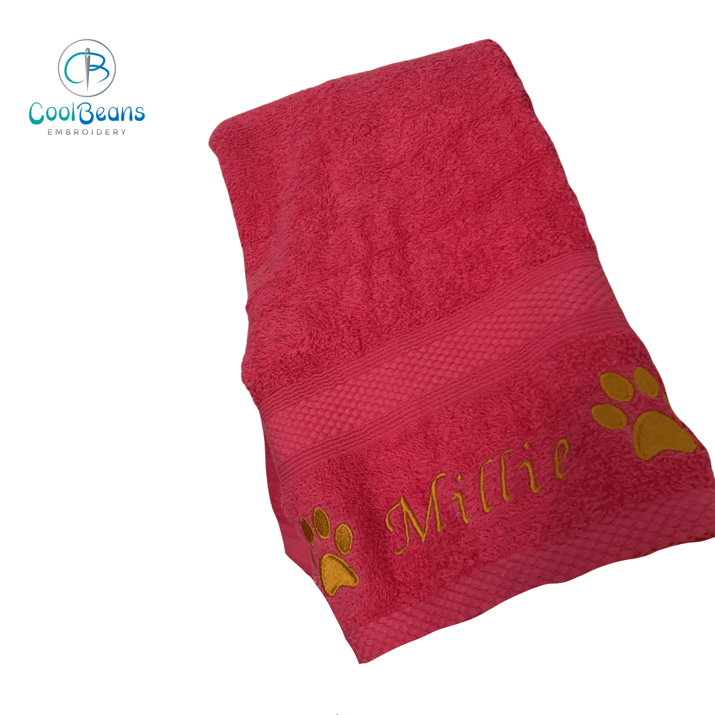 Dog Towels - Paws Side - Personalised - Font D