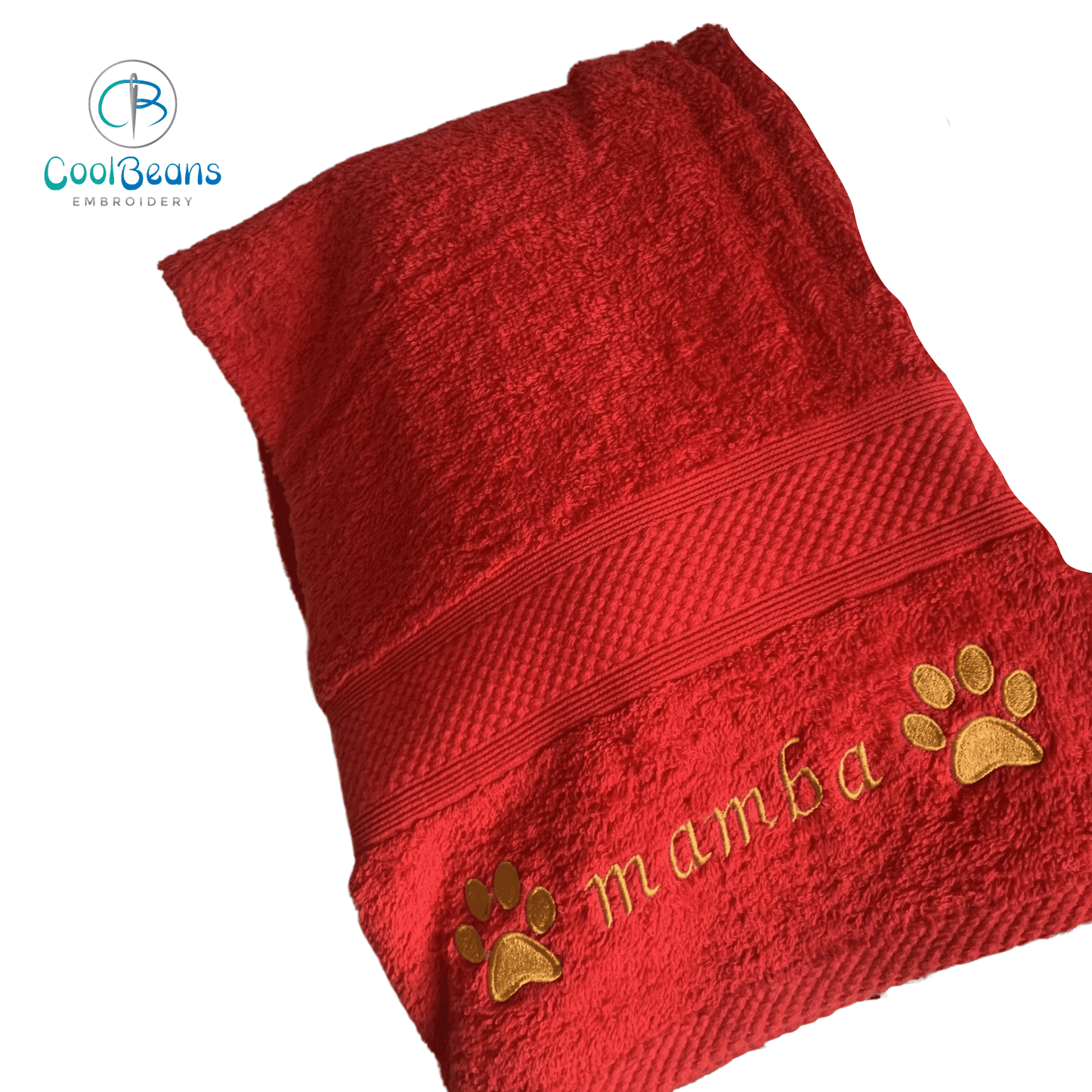 Dog Towels - Paws Side - Personalised - Font D