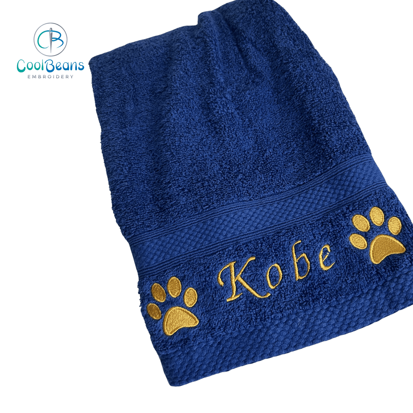 Dog Towels - Paws Side - Personalised - Font D