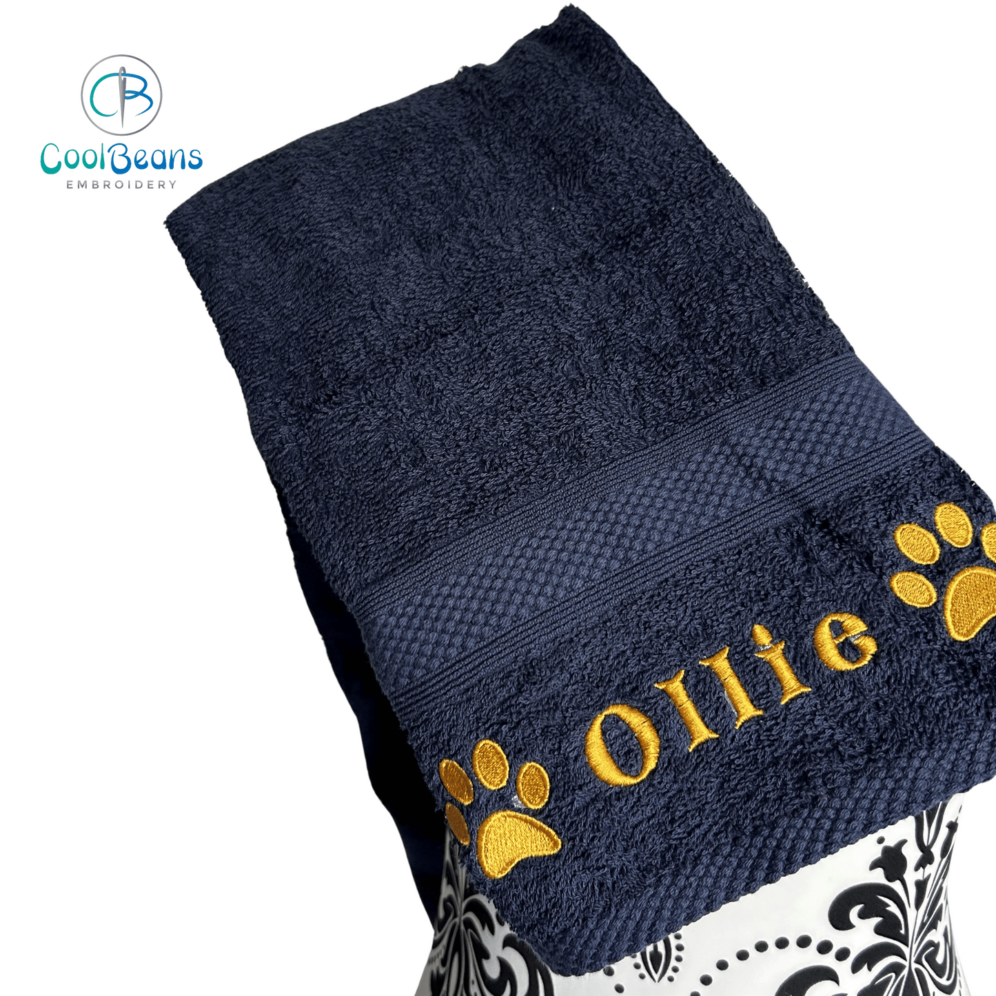 Dog Towels - Paws Side - Personalised - Font B
