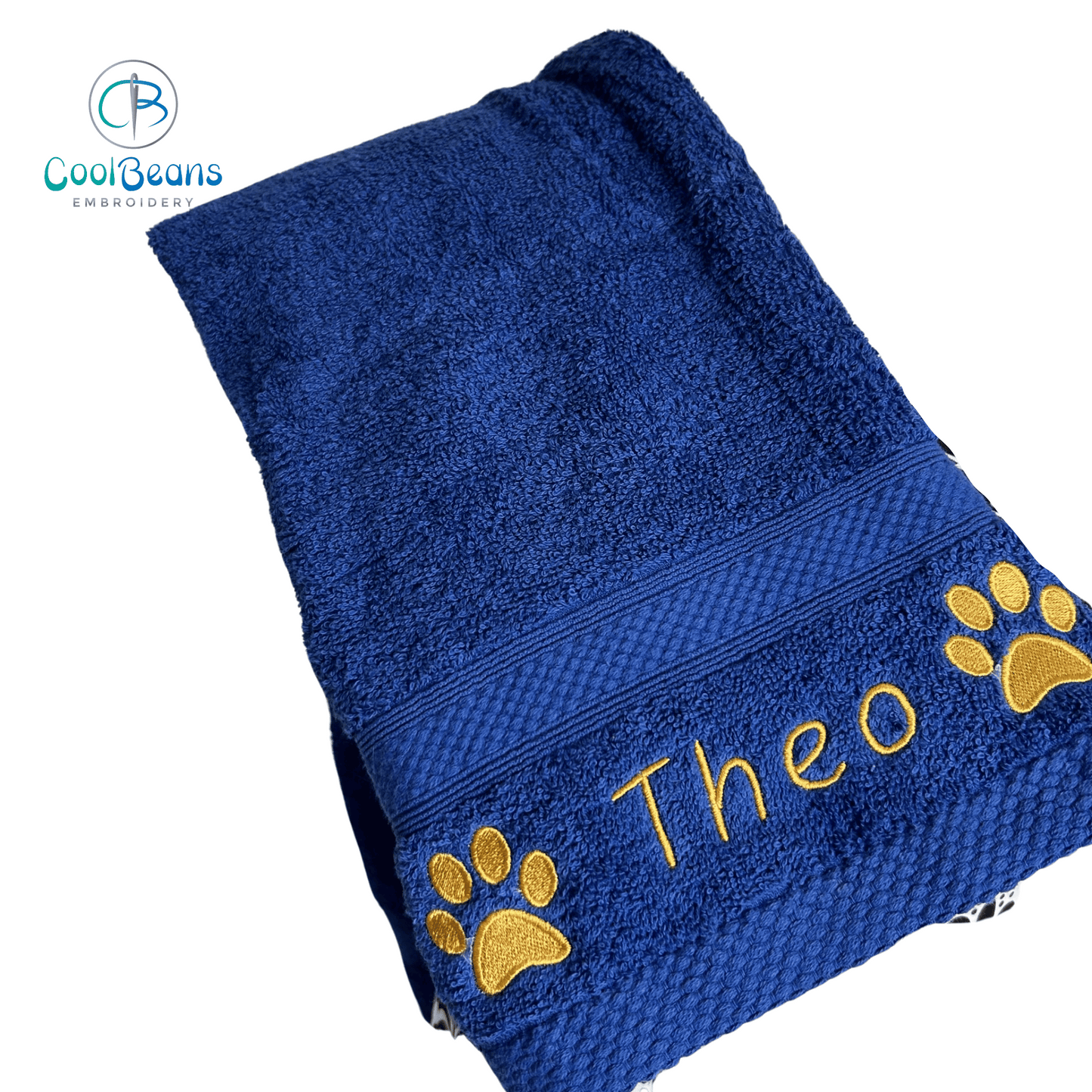 Dog Towels - Paws Side - Personalised - Font E