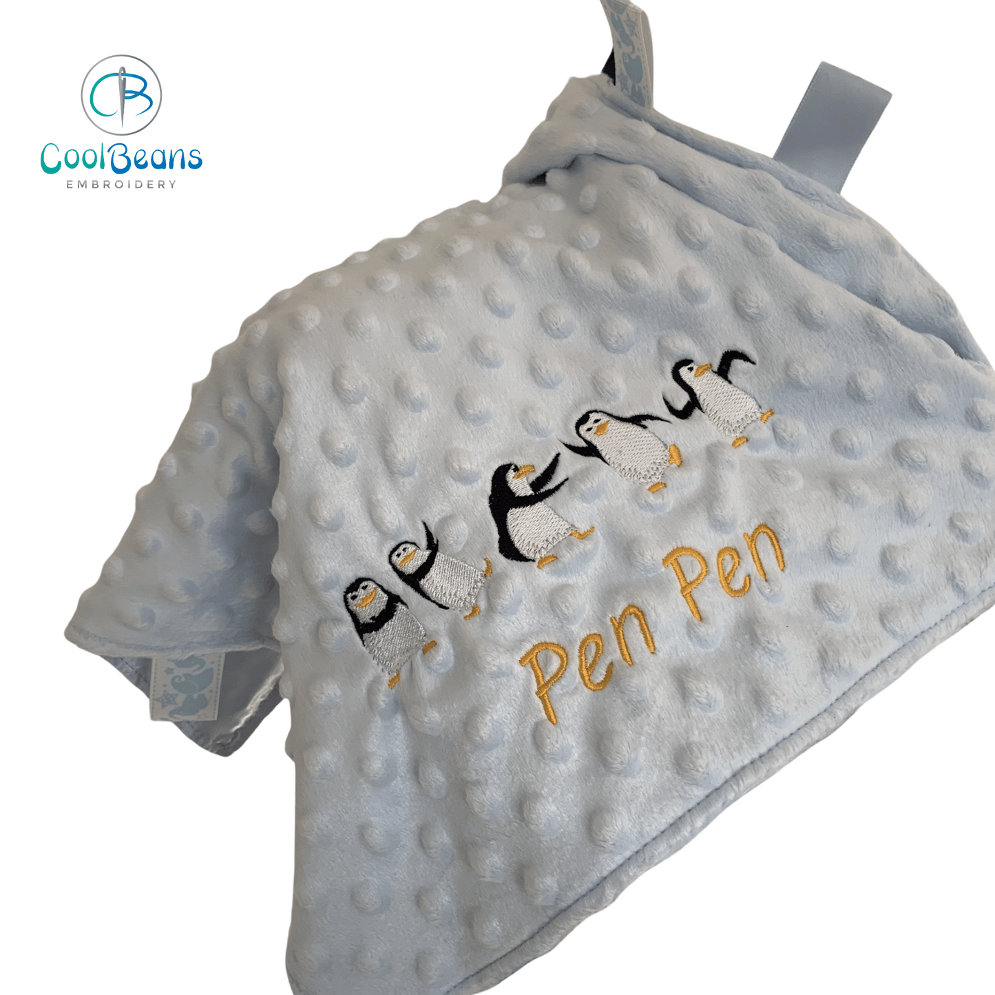 Penguins Dancing -  Baby Taggy Bubble Blanket / Satin Comforter - Personalised