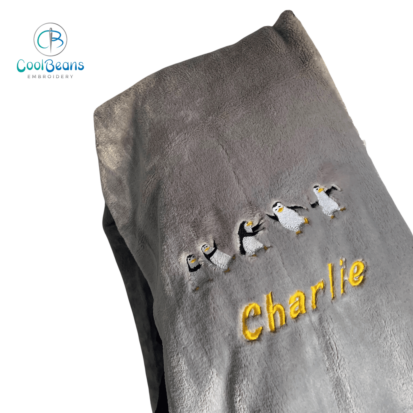 Penguins Dancing - Kids Large Fleece Blanket - Personalised