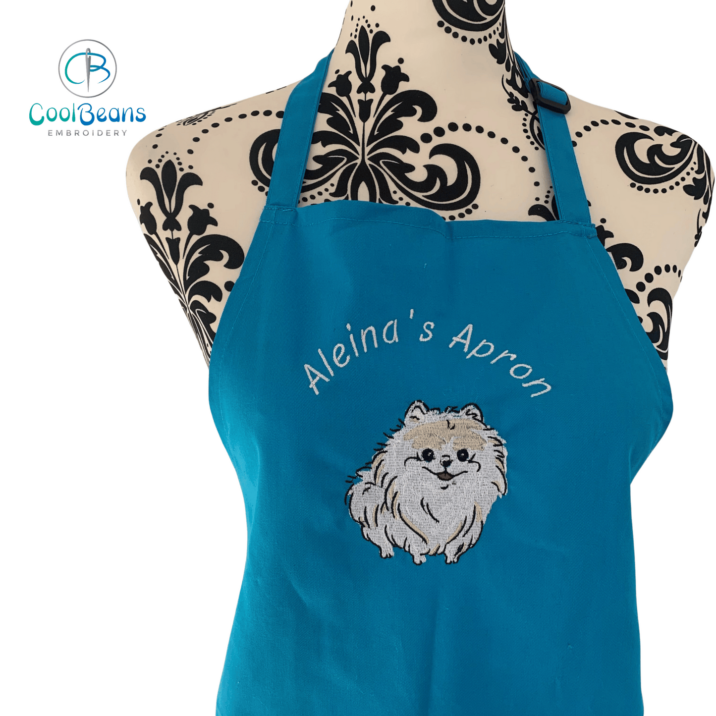 Apron - Pomeranian Embroidered - Personalised