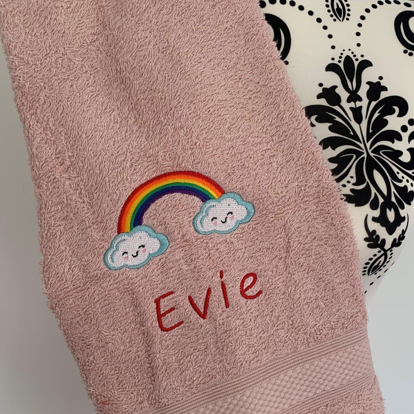 Rainbow Clouds Towels - Personalised - Cool Beans Embroidery & Personalisation