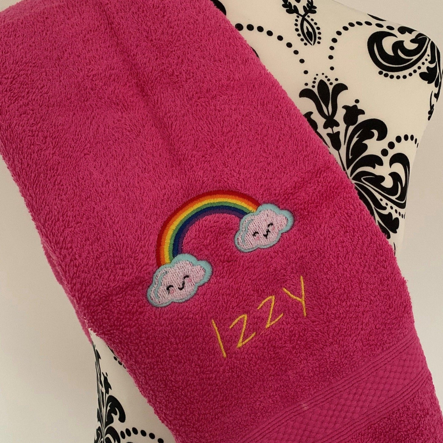 Rainbow Clouds Towels - Personalised - Cool Beans Embroidery & Personalisation