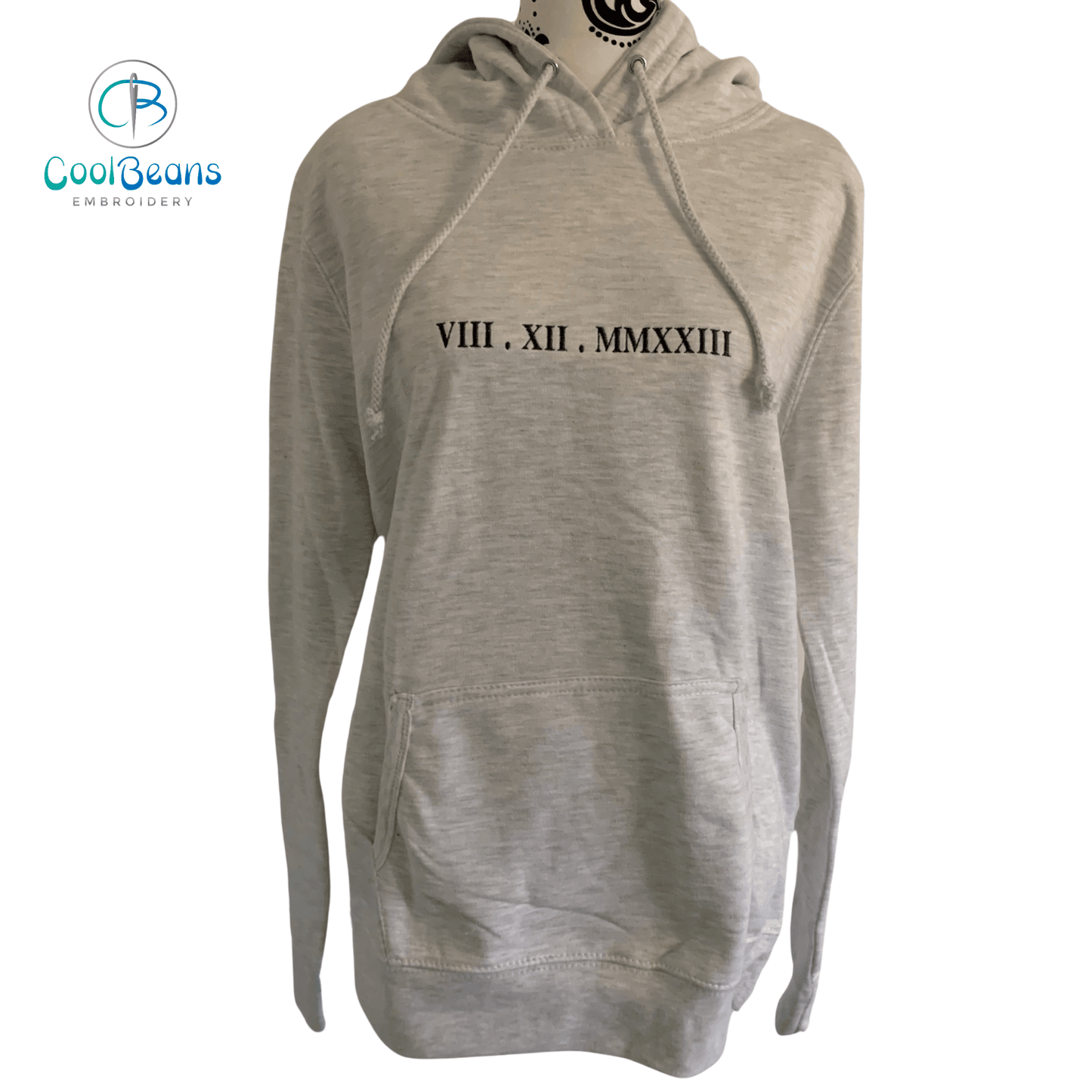 Roman Numerals Special Date Embroidered Personalised Hoodie