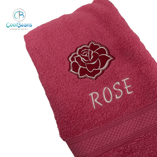 Rose Flower Towels - Personalised