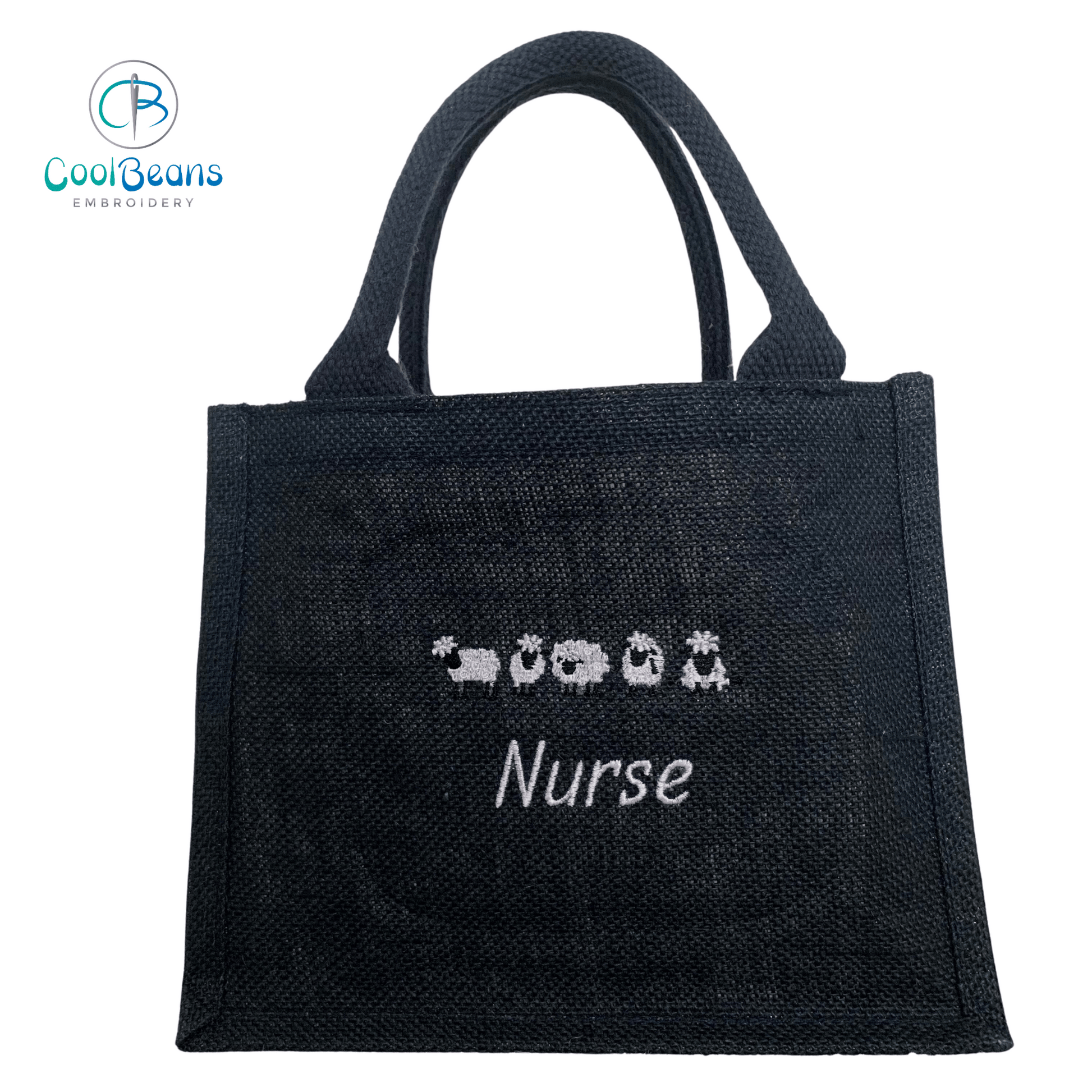 Sheep Jute Gift Bag - Personalised - Cool Beans Embroidery & Personalisation