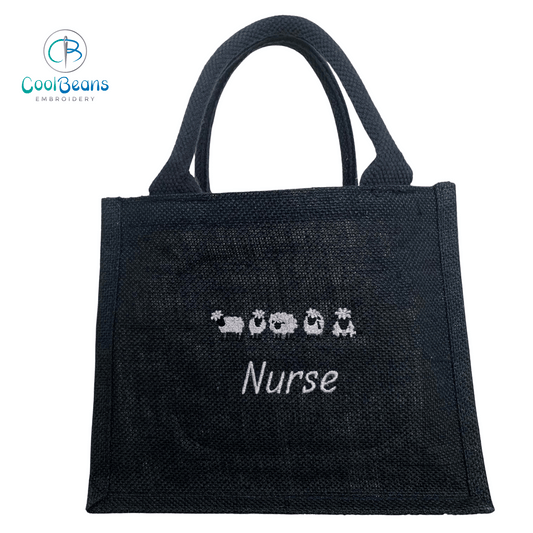Sheep Jute Gift Bag - Personalised - Cool Beans Embroidery & Personalisation