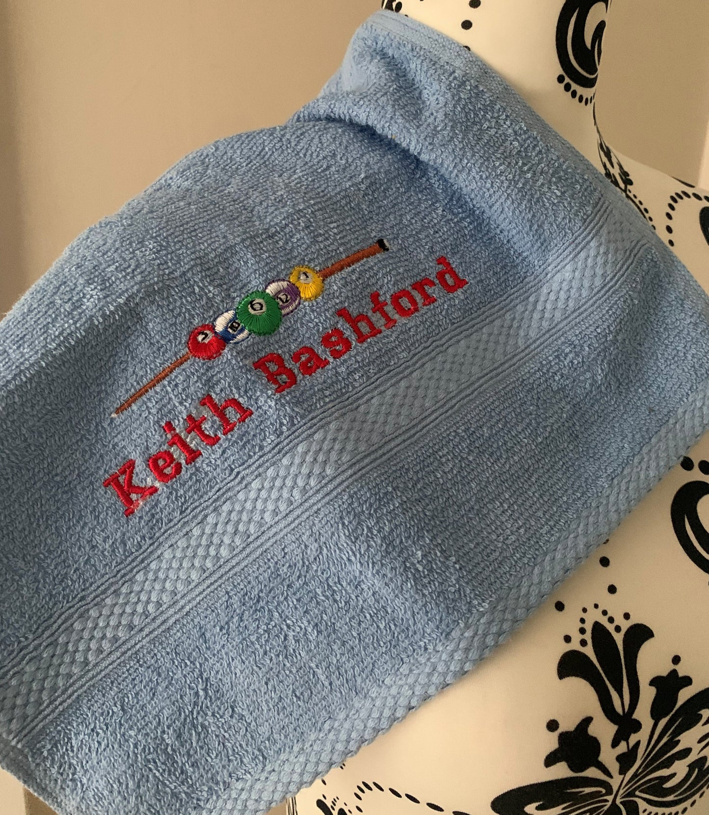 Pool - Balls & Cue Towels -Cobalt Blue Face Cloth