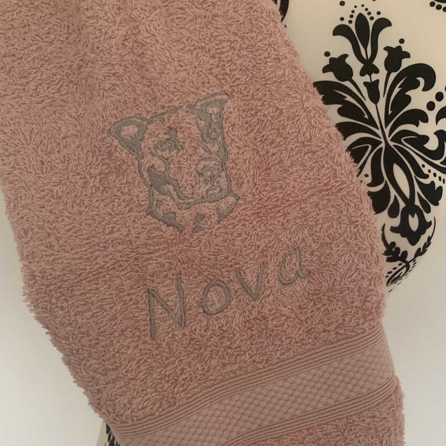 Dog Towels - Staffordshire Bull Terrier - Personalised - Cool Beans Embroidery & Personalisation