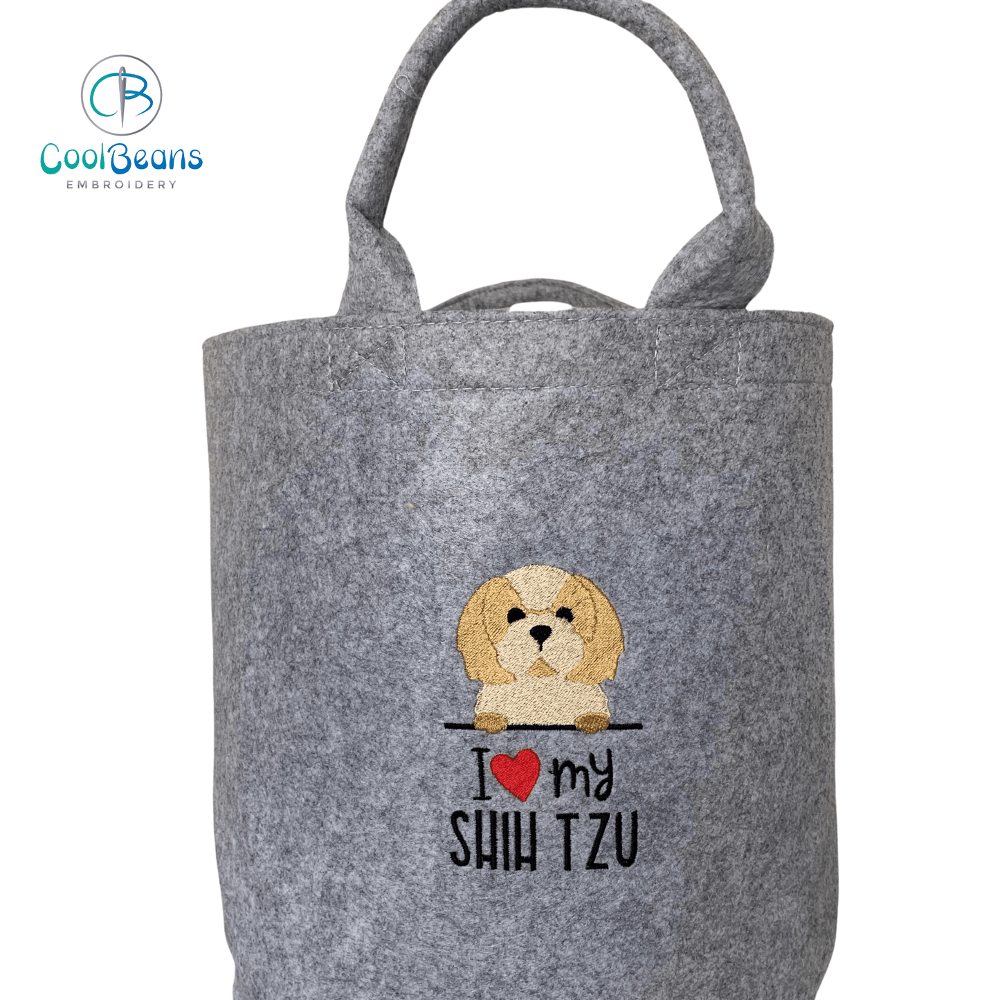 Shih Tzu Toy/Blanket Storage - Pet Felt Trug - Pet Storage Tub - Personalised