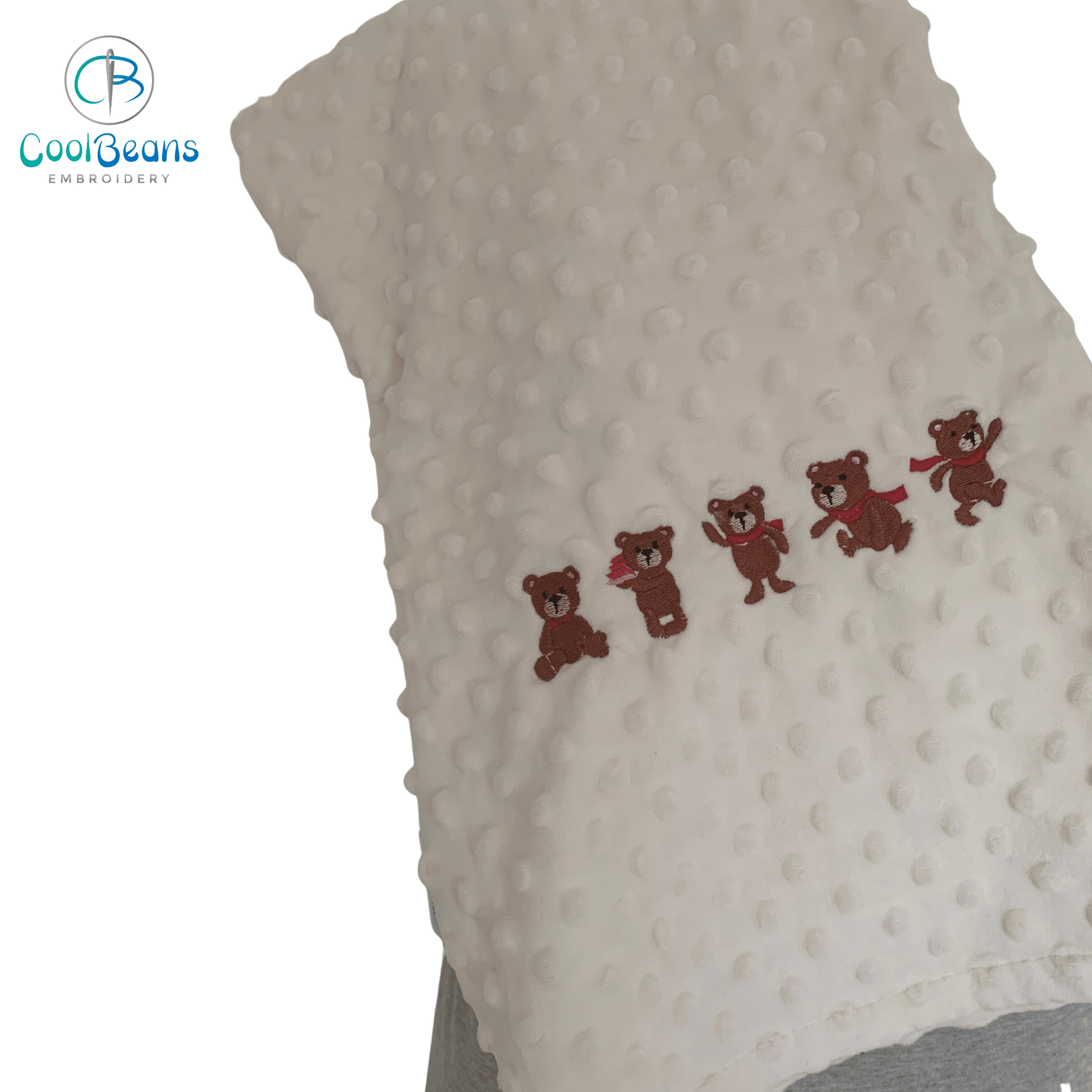 Teddy Bear / Teddies - Baby Bubble Blanket - Personalised - Cool Beans Embroidery & Personalisation