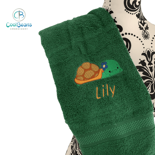 Tortoise B Towel - Personalised - Cool Beans Embroidery & Personalisation