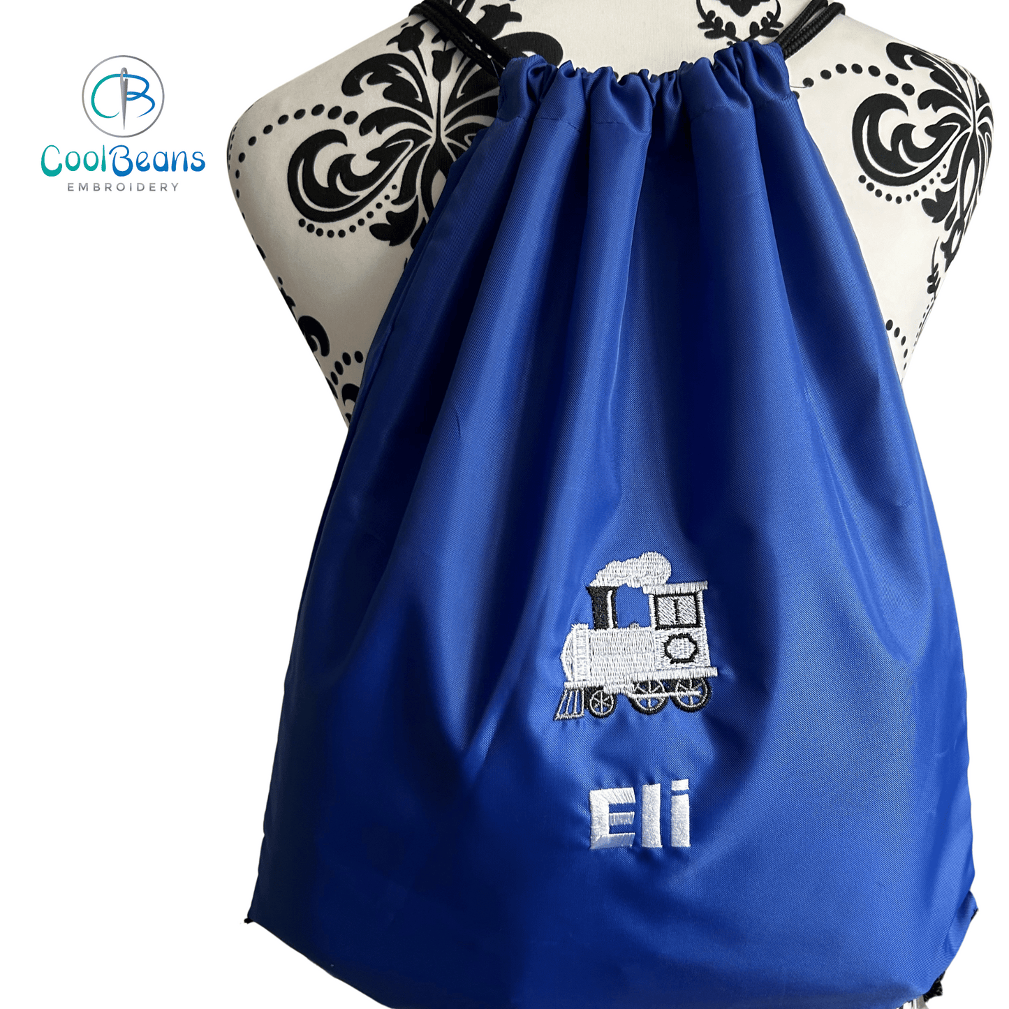 Train Drawstring Gym Bag - Personalised